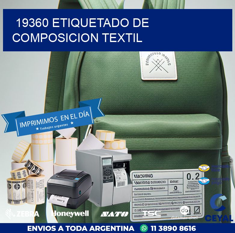 19360 ETIQUETADO DE COMPOSICION TEXTIL
