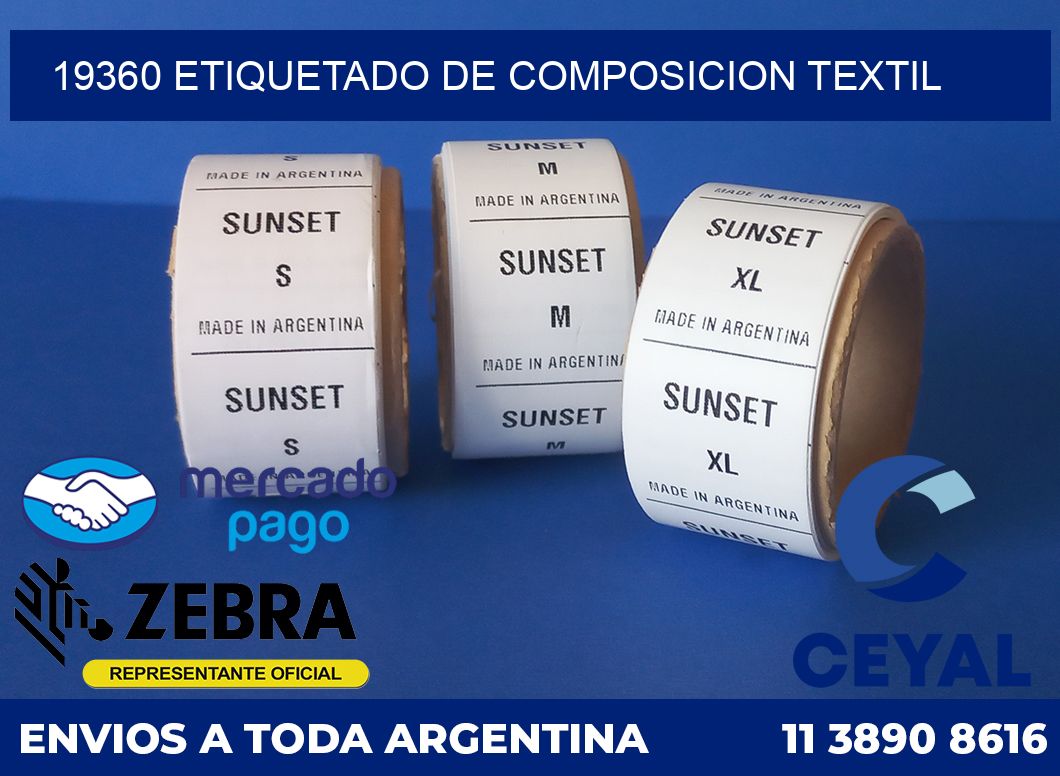 19360 ETIQUETADO DE COMPOSICION TEXTIL