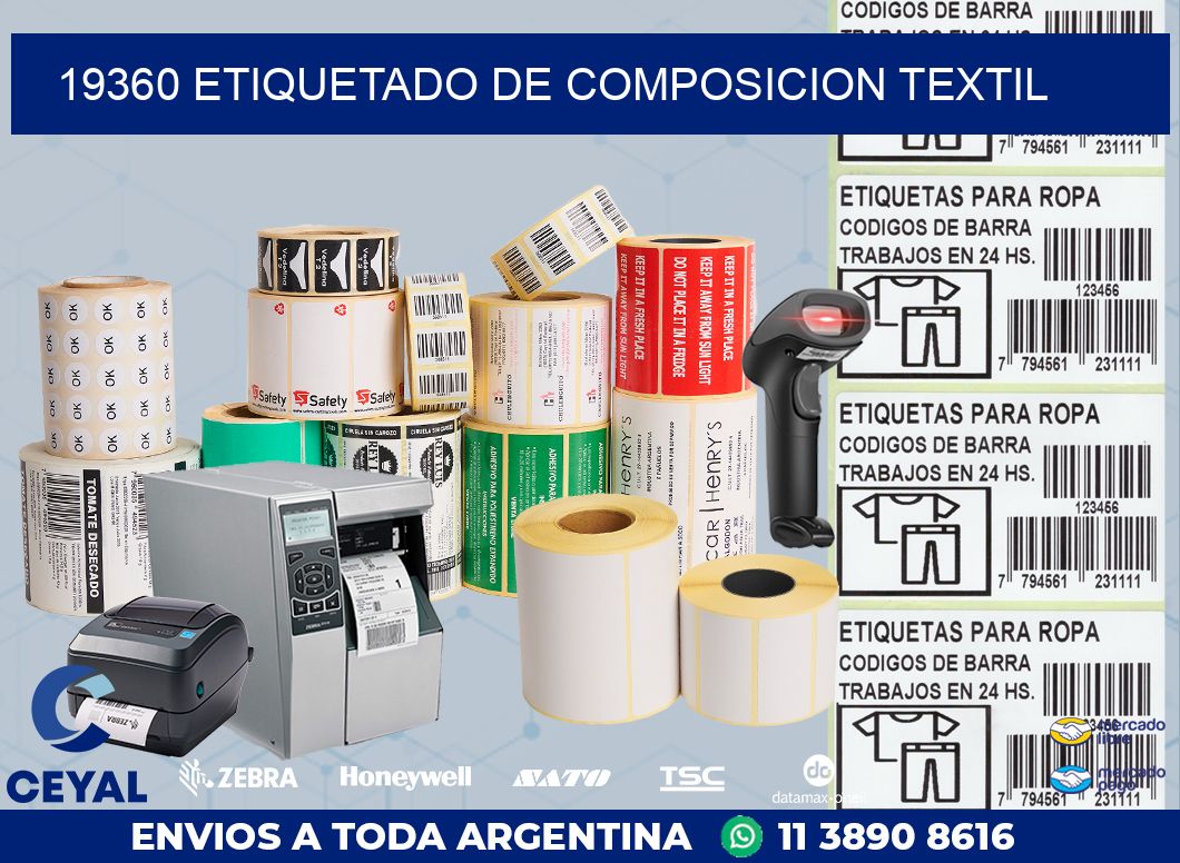 19360 ETIQUETADO DE COMPOSICION TEXTIL