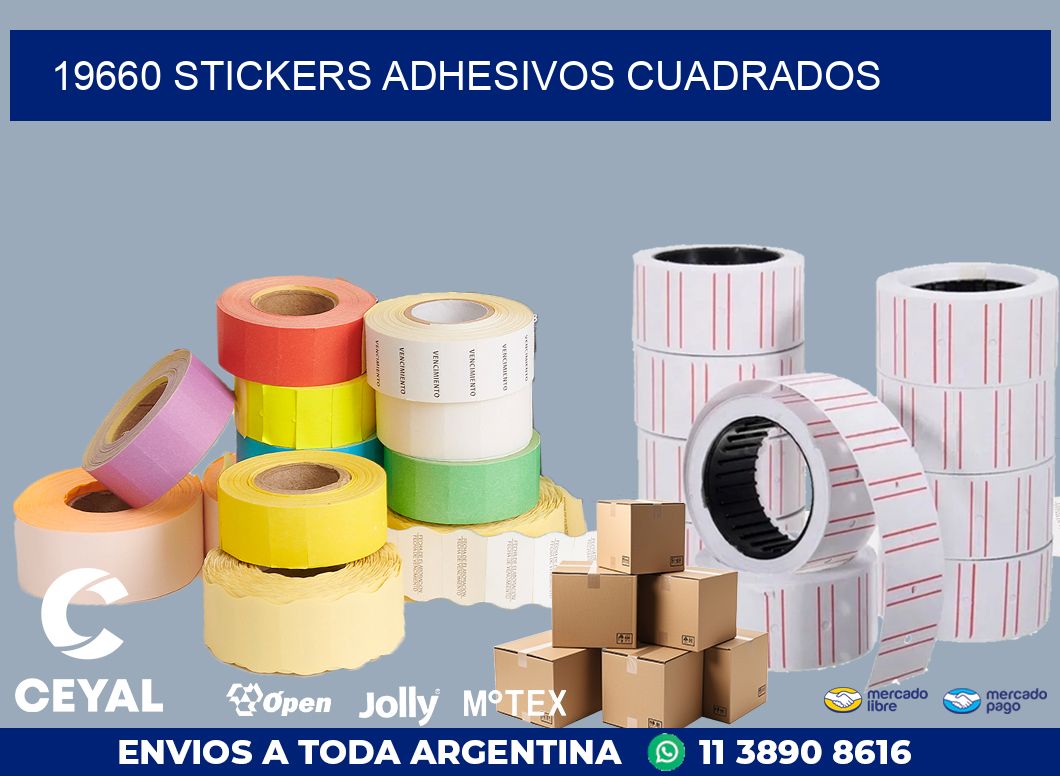 19660 stickers adhesivos cuadrados