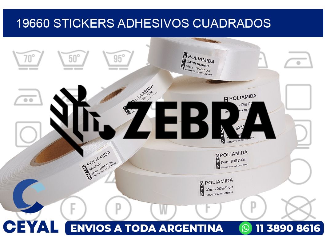 19660 stickers adhesivos cuadrados