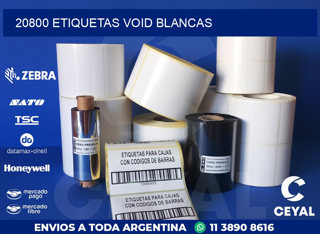 20800 ETIQUETAS VOID BLANCAS