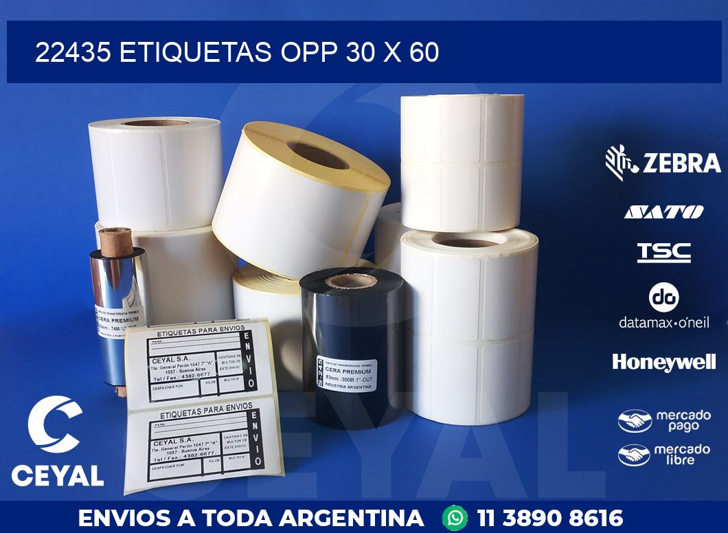 22435 ETIQUETAS OPP 30 X 60