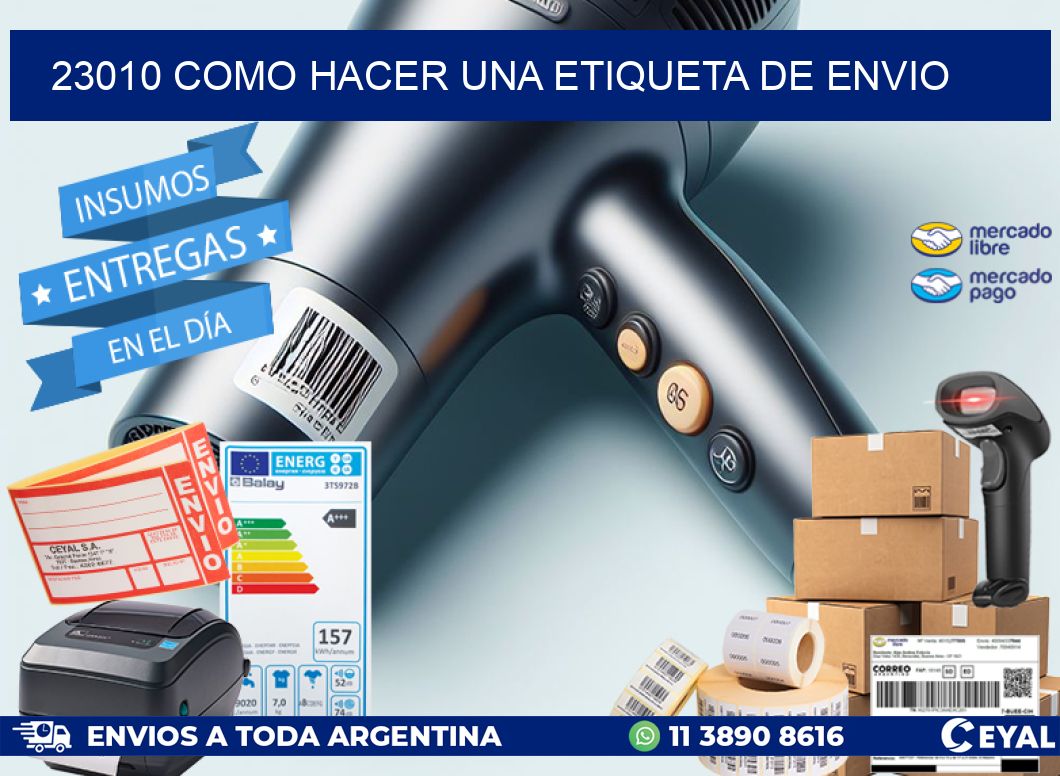 23010 como hacer una etiqueta de envio