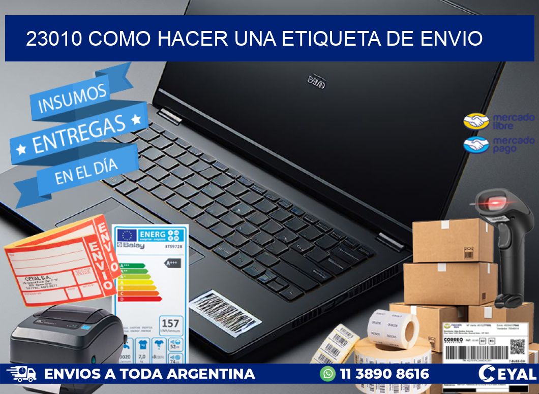 23010 como hacer una etiqueta de envio