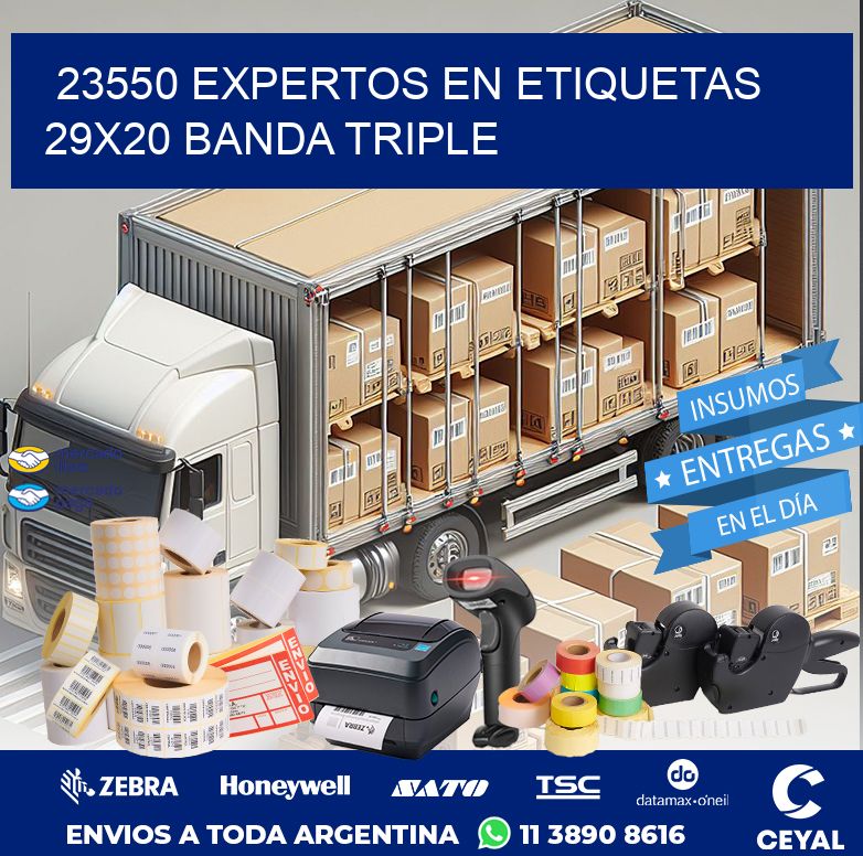23550 EXPERTOS EN ETIQUETAS 29X20 BANDA TRIPLE