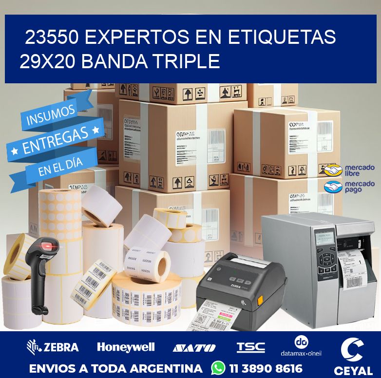 23550 EXPERTOS EN ETIQUETAS 29X20 BANDA TRIPLE