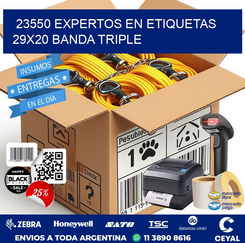 23550 EXPERTOS EN ETIQUETAS 29X20 BANDA TRIPLE