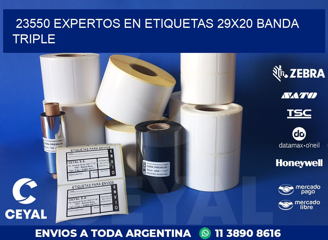 23550 EXPERTOS EN ETIQUETAS 29X20 BANDA TRIPLE