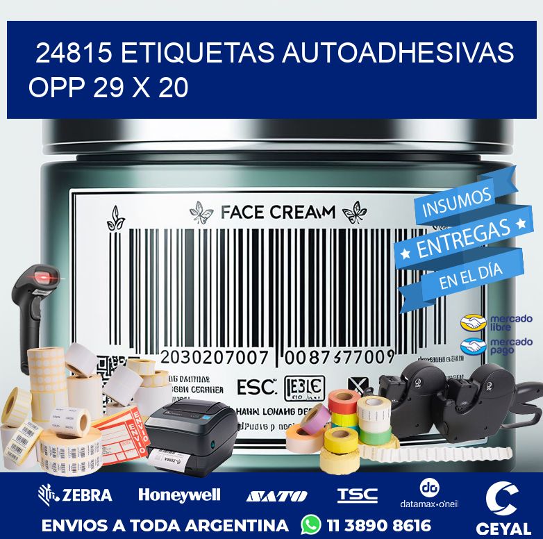 24815 ETIQUETAS AUTOADHESIVAS OPP 29 X 20