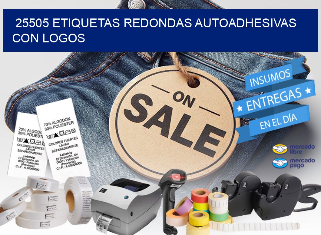 25505 ETIQUETAS REDONDAS AUTOADHESIVAS CON LOGOS