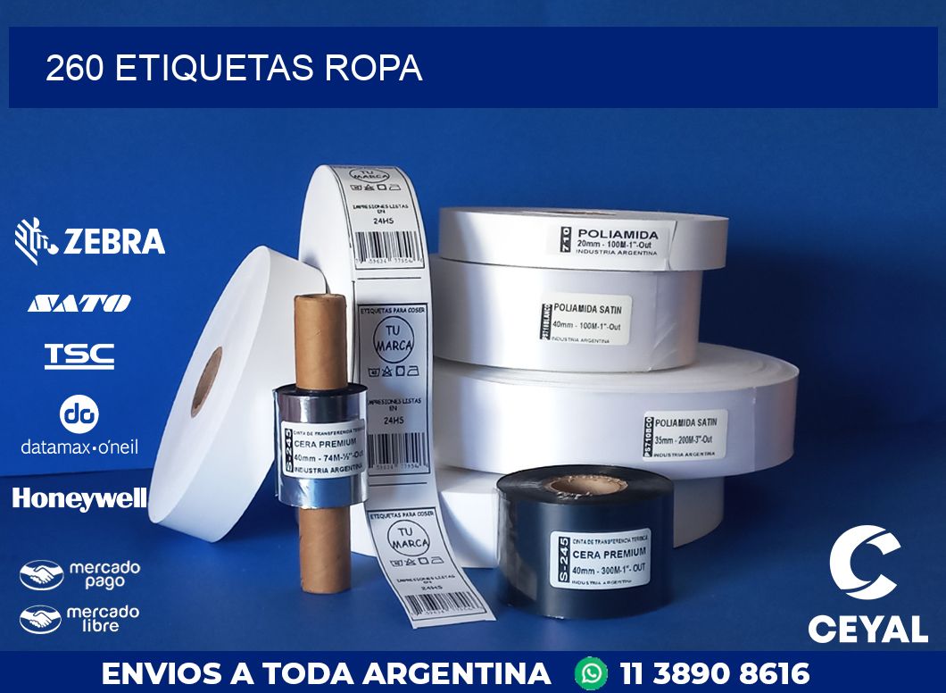 260 ETIQUETAS ROPA