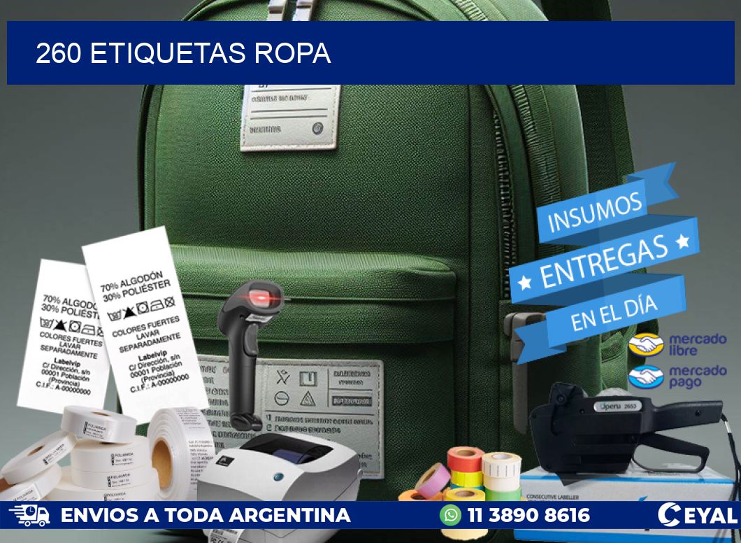 260 ETIQUETAS ROPA