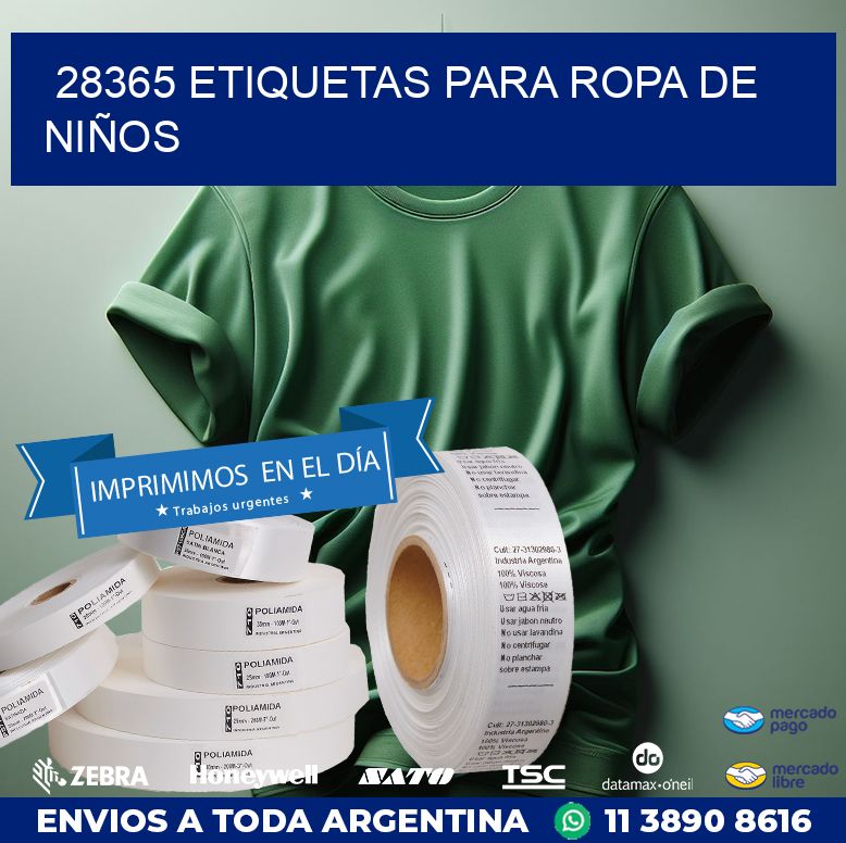 28365 ETIQUETAS PARA ROPA DE NIÑOS