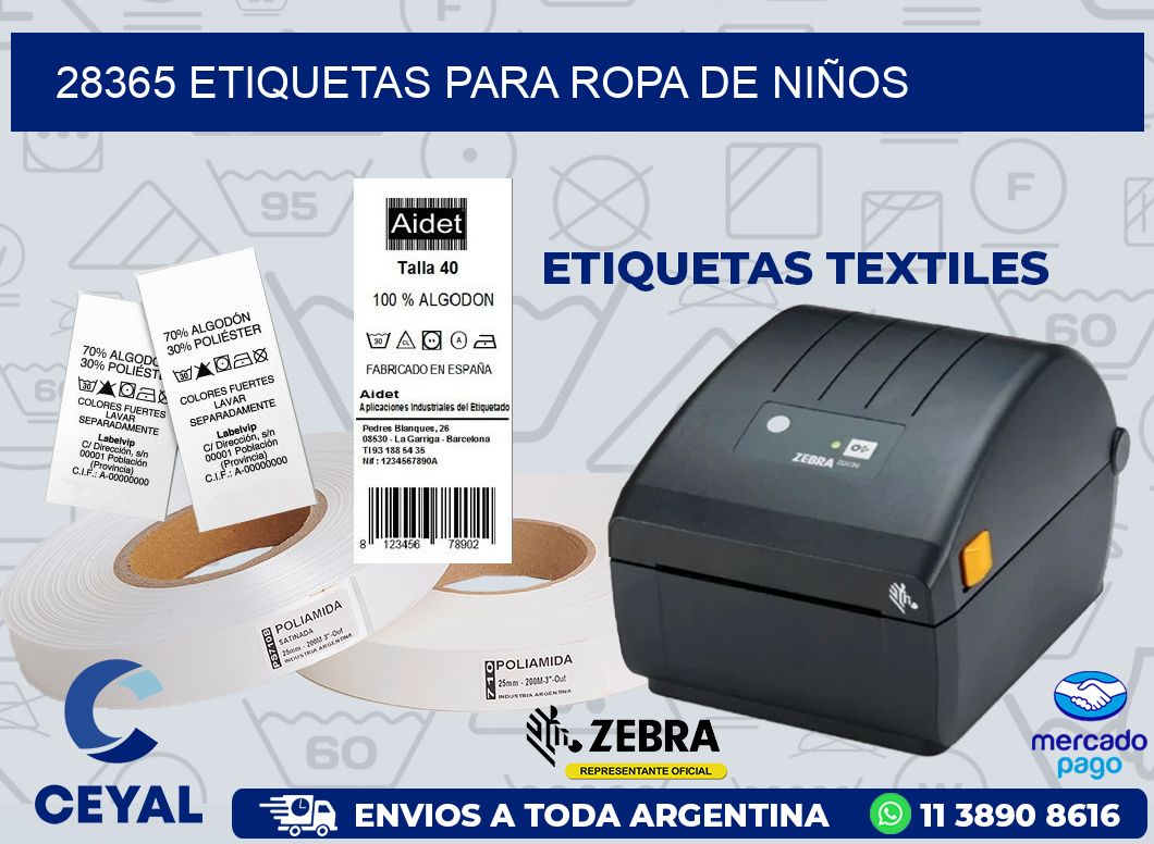 28365 ETIQUETAS PARA ROPA DE NIÑOS