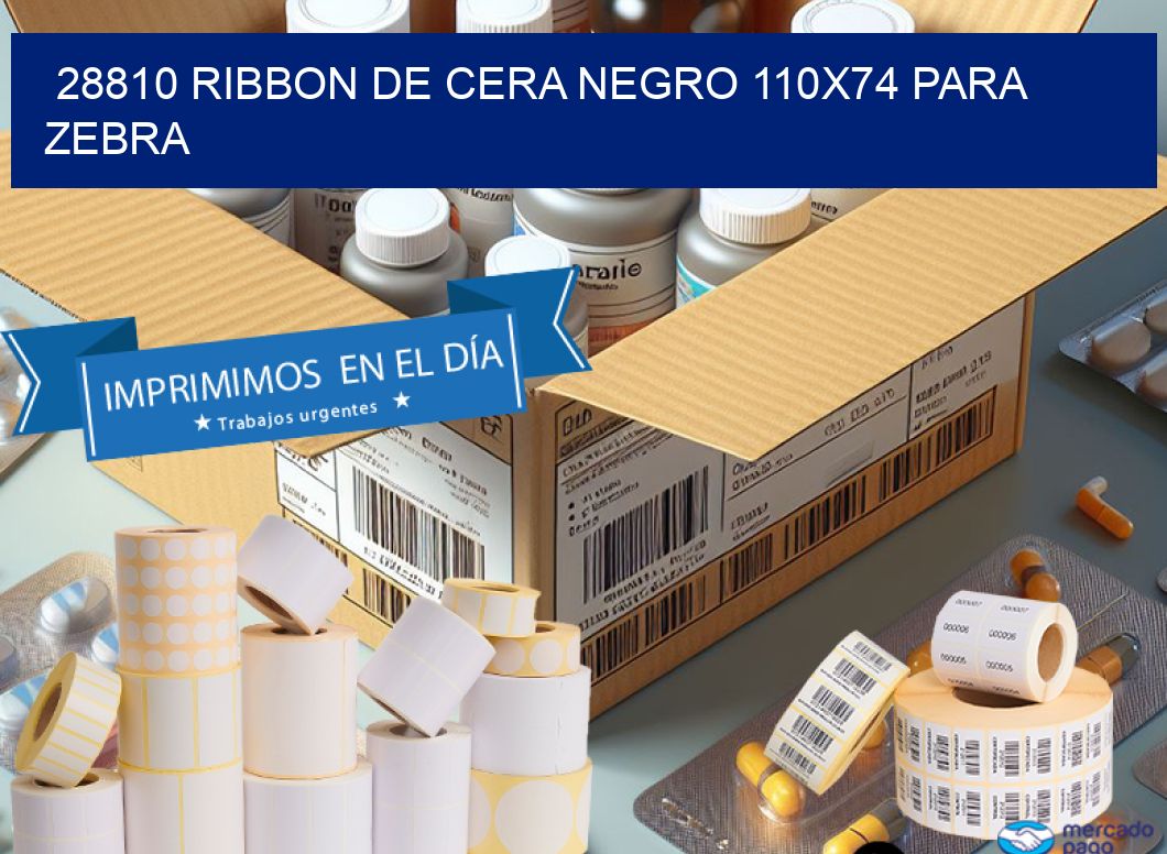 28810 RIBBON DE CERA NEGRO 110X74 PARA ZEBRA