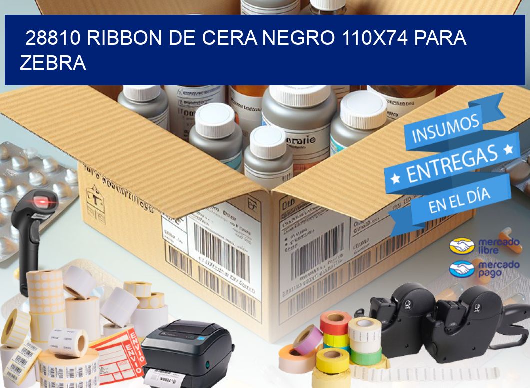 28810 RIBBON DE CERA NEGRO 110X74 PARA ZEBRA