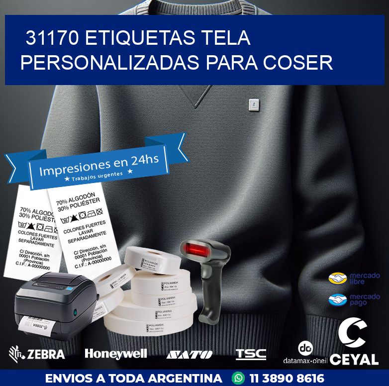 31170 ETIQUETAS TELA PERSONALIZADAS PARA COSER