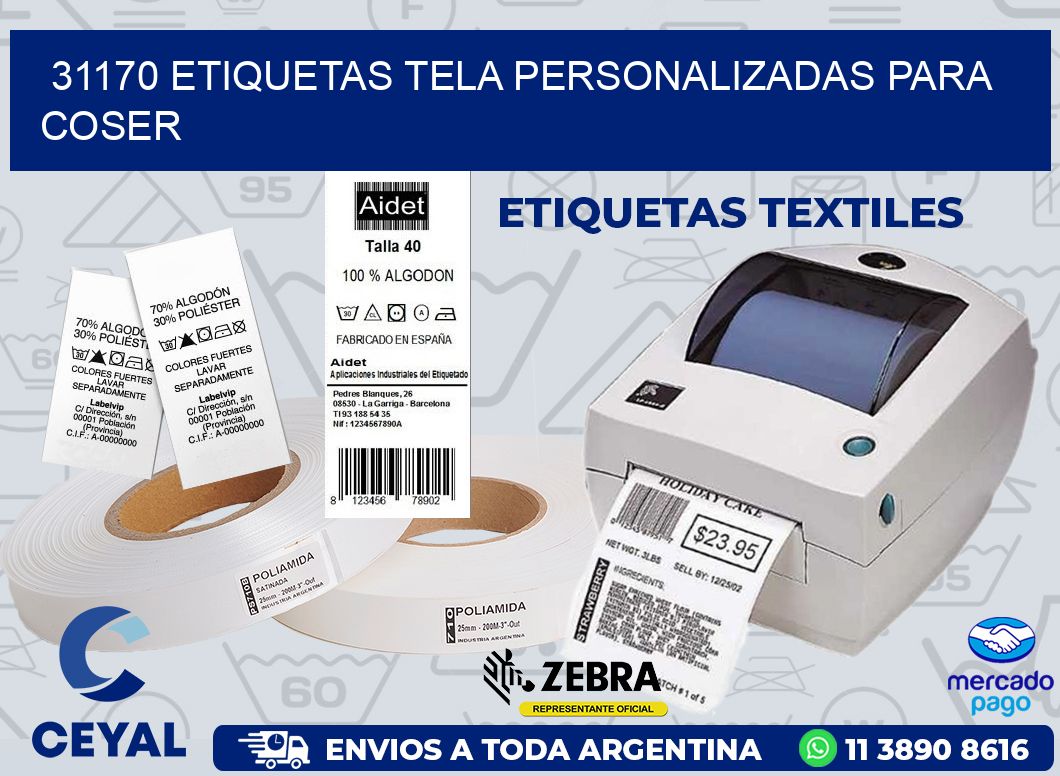 31170 ETIQUETAS TELA PERSONALIZADAS PARA COSER