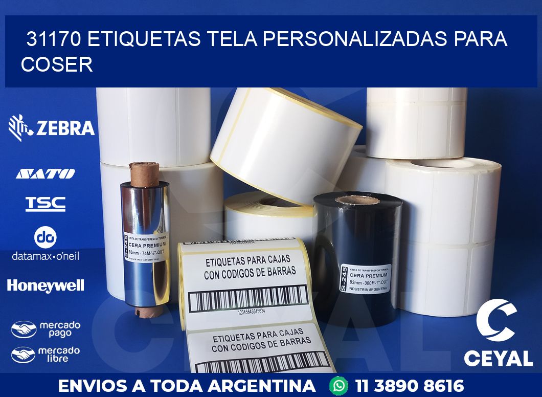 31170 ETIQUETAS TELA PERSONALIZADAS PARA COSER
