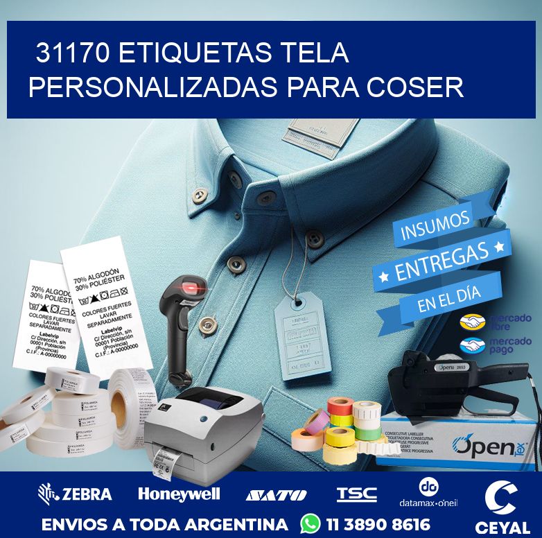 31170 ETIQUETAS TELA PERSONALIZADAS PARA COSER