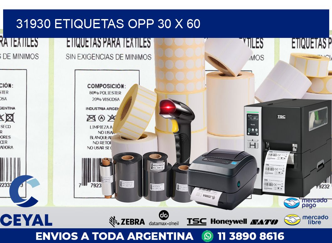 31930 ETIQUETAS OPP 30 X 60