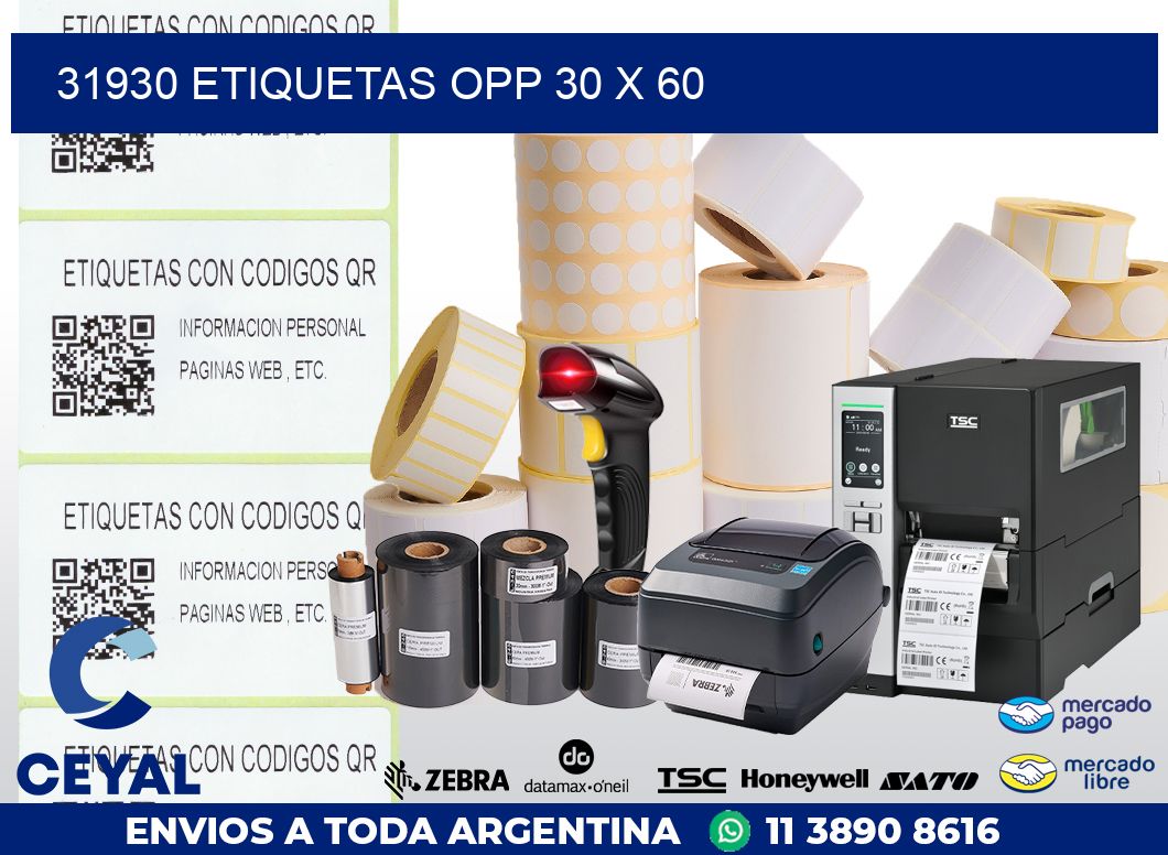31930 ETIQUETAS OPP 30 X 60