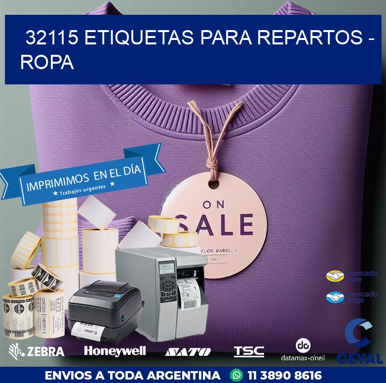 32115 ETIQUETAS PARA REPARTOS - ROPA
