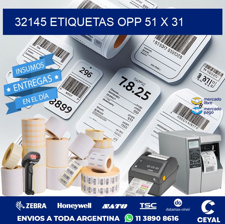 32145 ETIQUETAS OPP 51 X 31