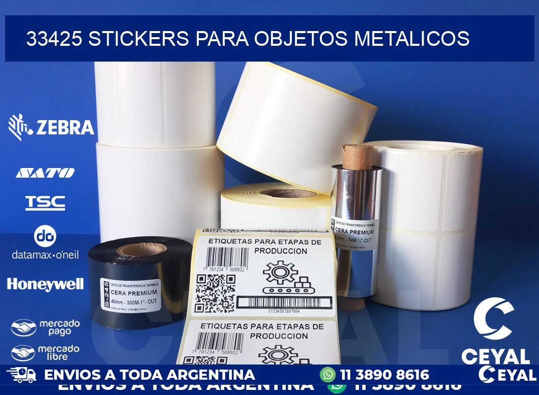33425 STICKERS PARA OBJETOS METALICOS