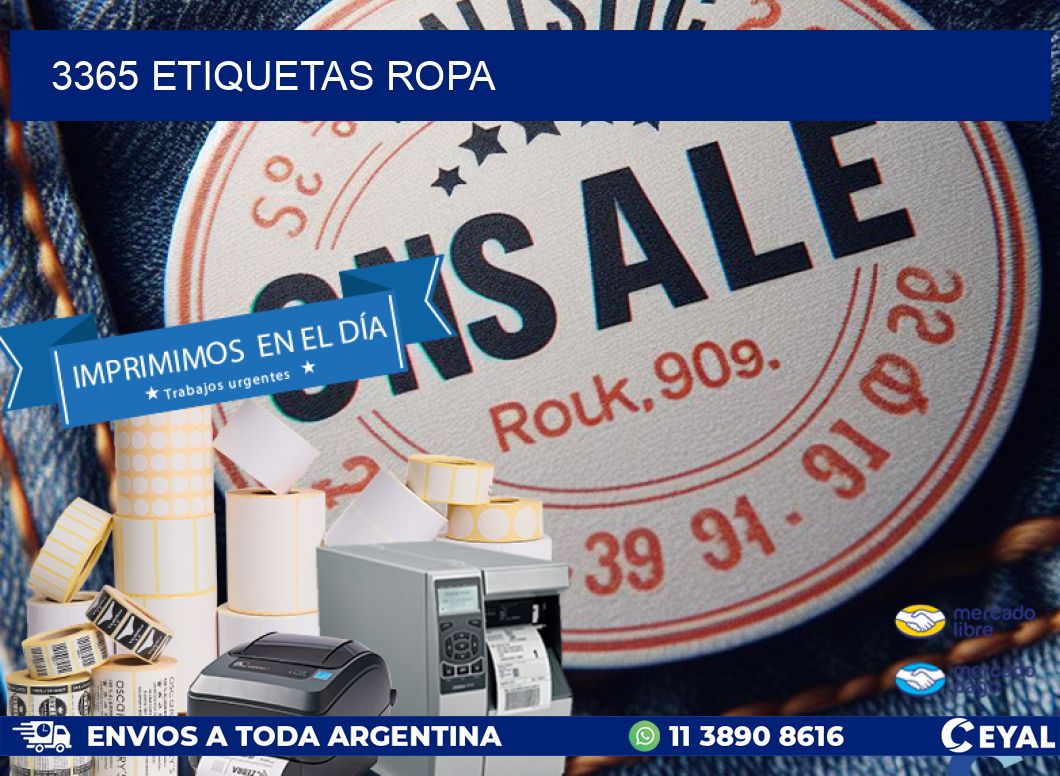3365 ETIQUETAS ROPA