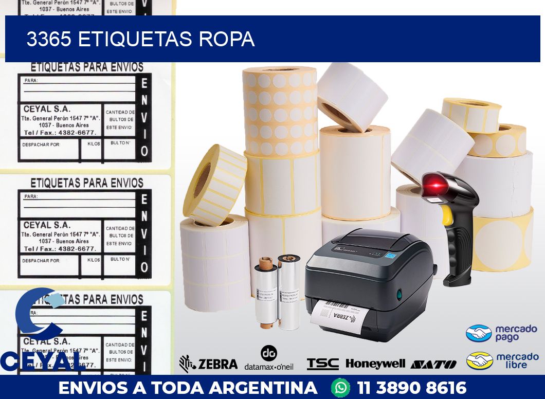 3365 ETIQUETAS ROPA