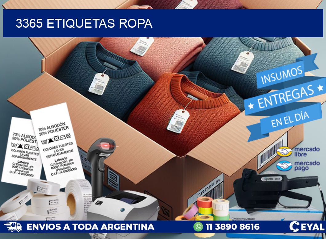 3365 ETIQUETAS ROPA