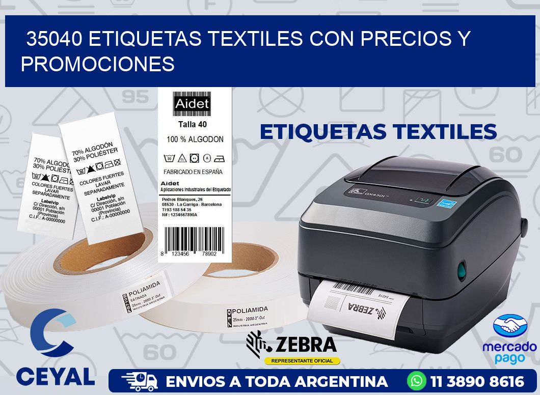 35040 ETIQUETAS TEXTILES CON PRECIOS Y PROMOCIONES