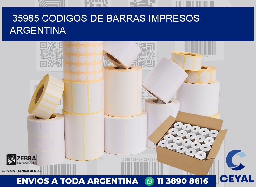 35985 codigos de barras impresos Argentina