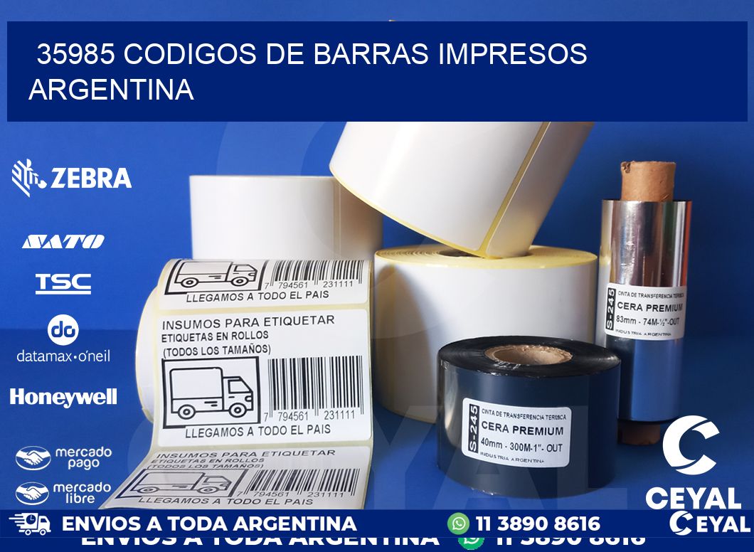 35985 codigos de barras impresos Argentina