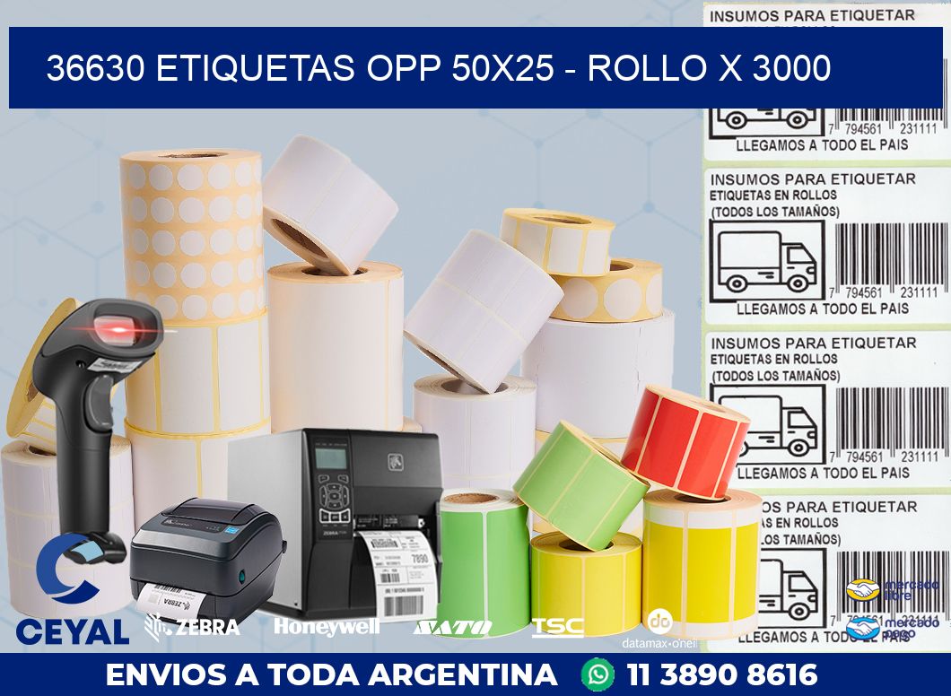 36630 ETIQUETAS OPP 50X25 – ROLLO X 3000