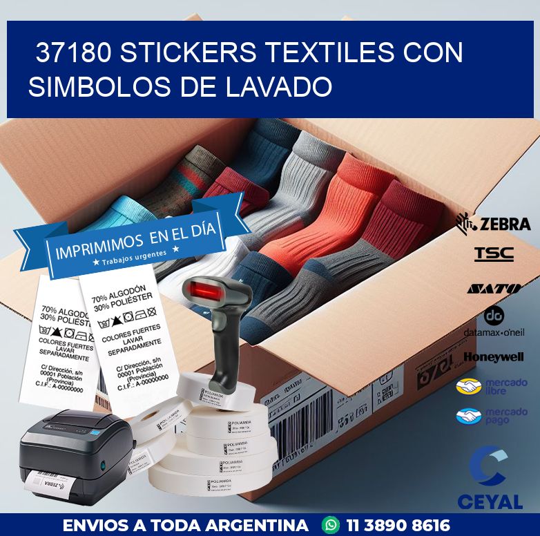 37180 STICKERS TEXTILES CON SIMBOLOS DE LAVADO