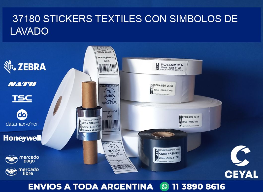 37180 STICKERS TEXTILES CON SIMBOLOS DE LAVADO