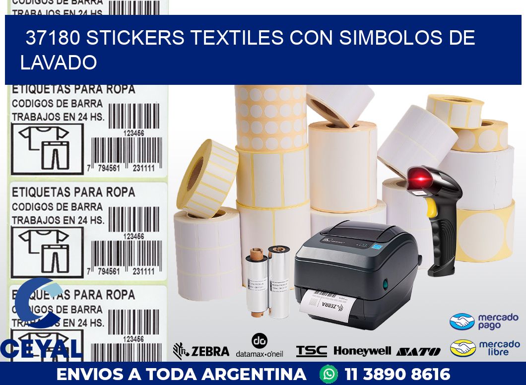 37180 STICKERS TEXTILES CON SIMBOLOS DE LAVADO