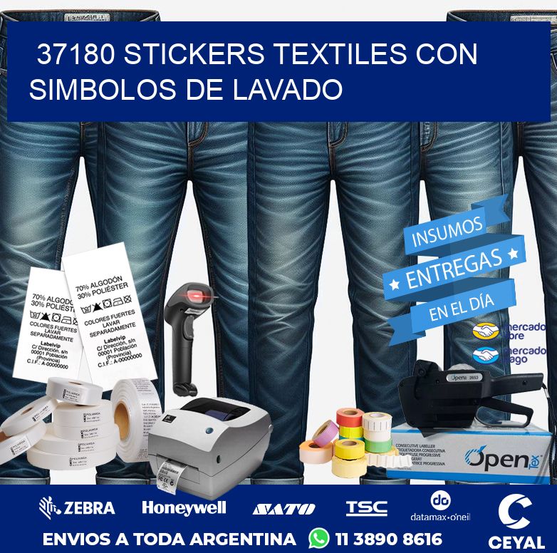 37180 STICKERS TEXTILES CON SIMBOLOS DE LAVADO