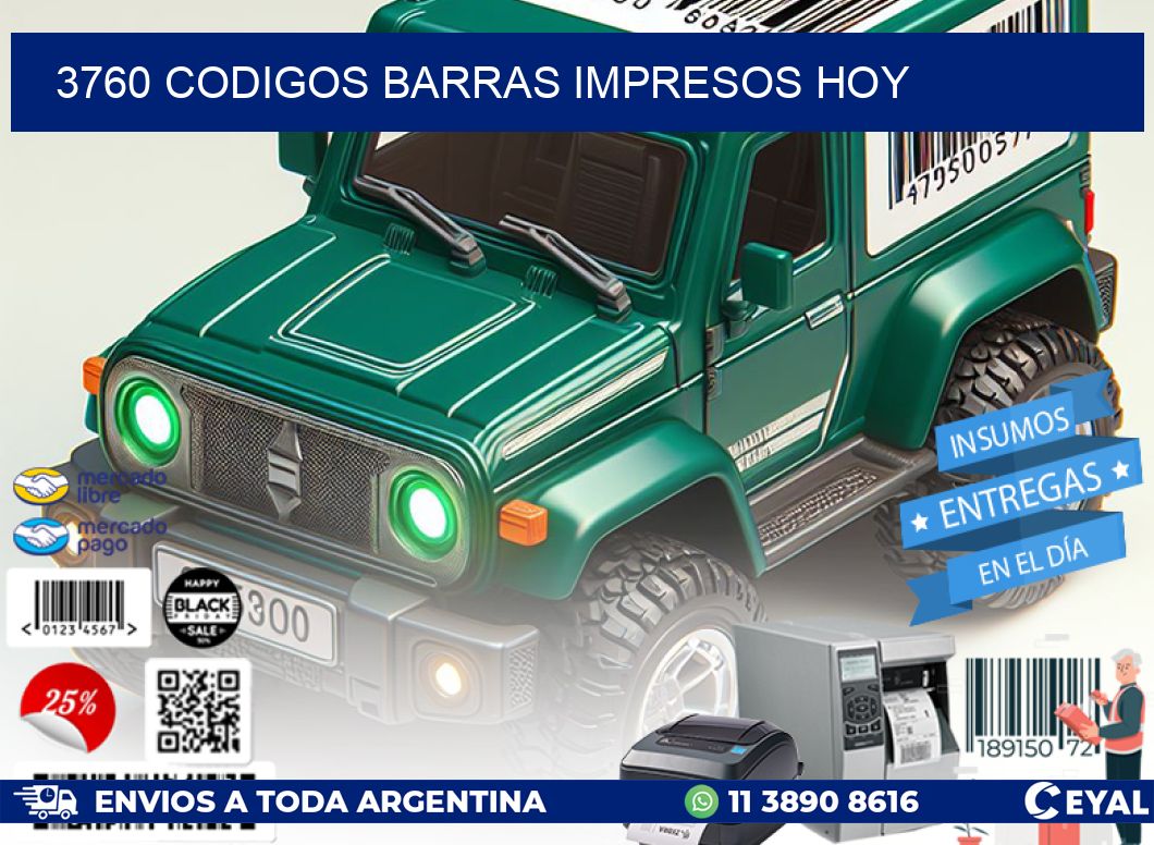 3760 CODIGOS BARRAS IMPRESOS HOY