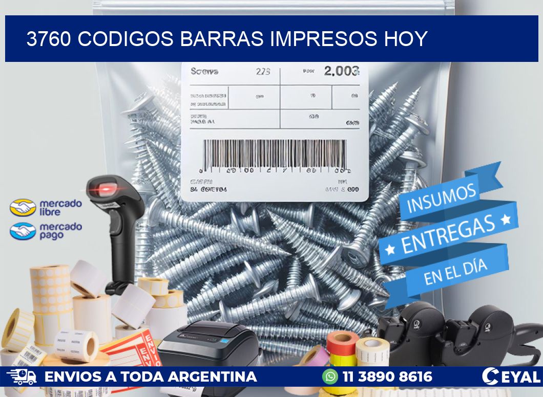 3760 CODIGOS BARRAS IMPRESOS HOY