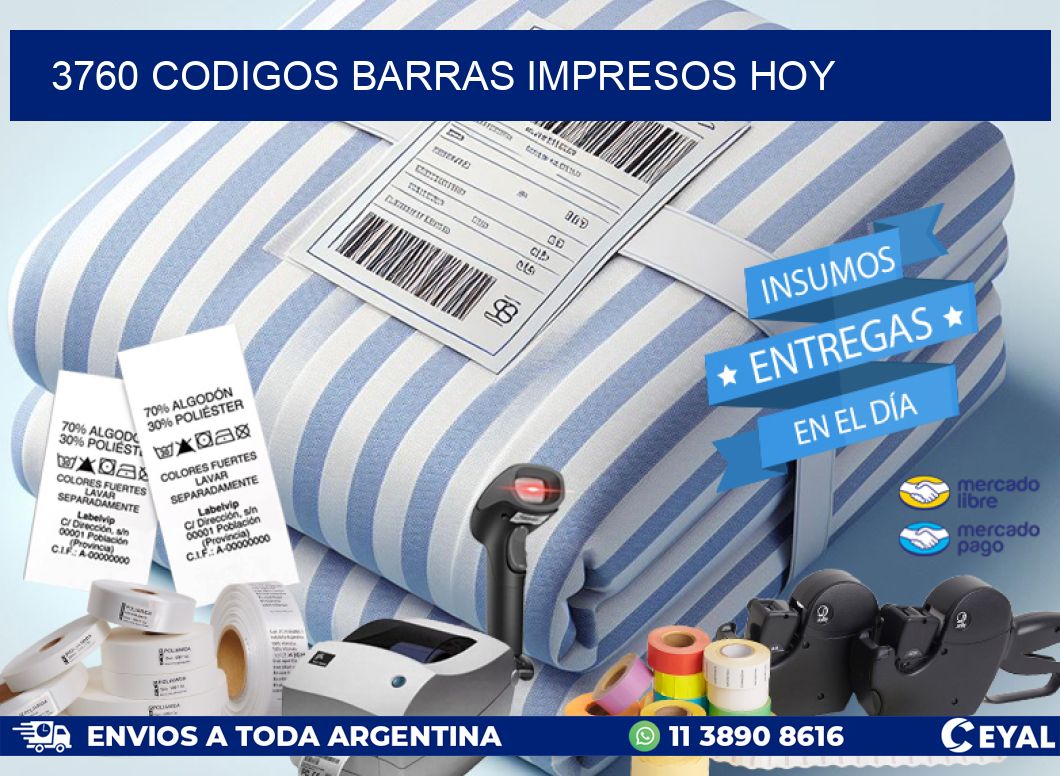 3760 CODIGOS BARRAS IMPRESOS HOY