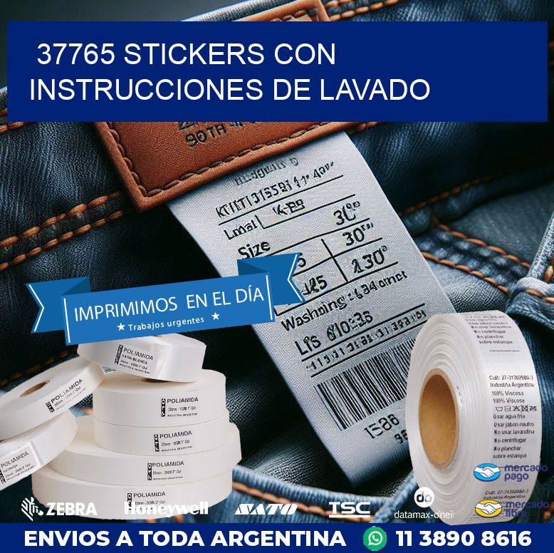 37765 STICKERS CON INSTRUCCIONES DE LAVADO