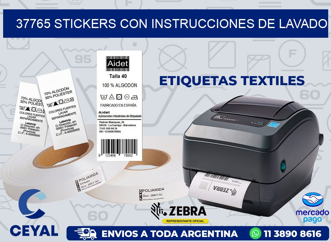 37765 STICKERS CON INSTRUCCIONES DE LAVADO