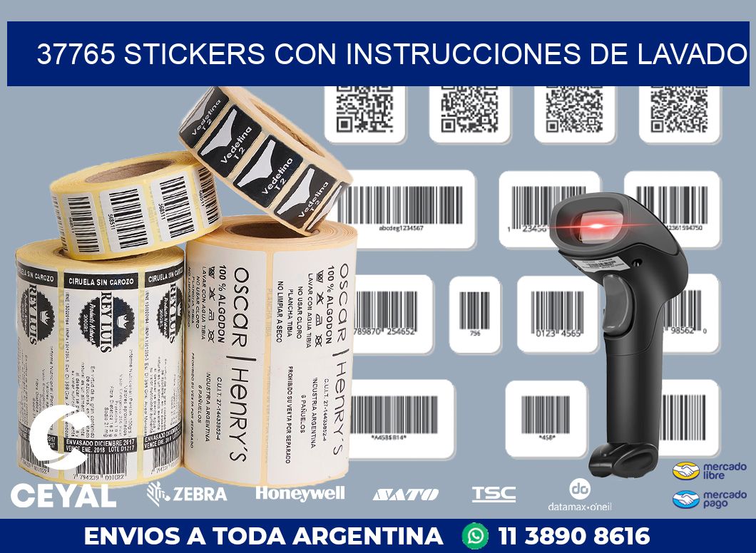 37765 STICKERS CON INSTRUCCIONES DE LAVADO