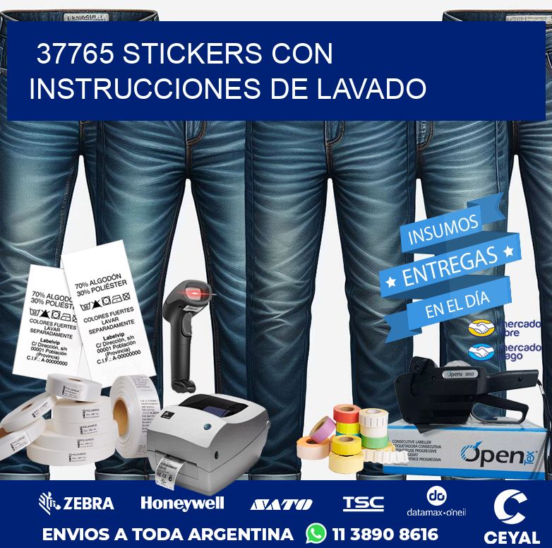 37765 STICKERS CON INSTRUCCIONES DE LAVADO