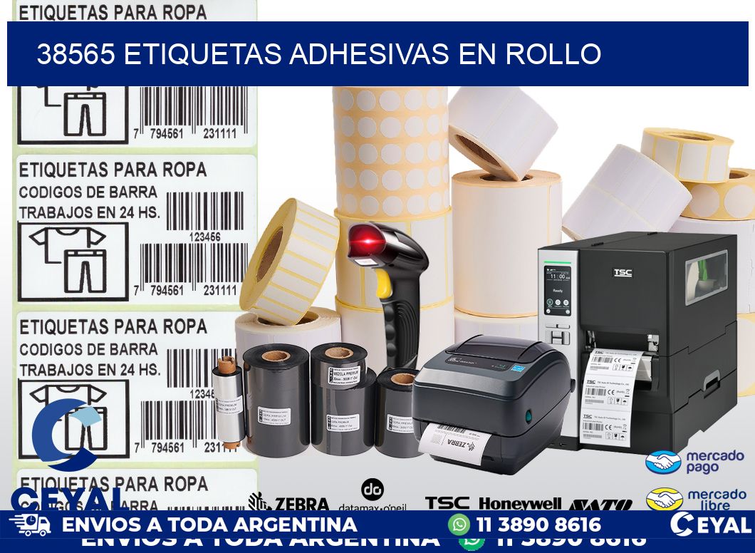 38565 etiquetas adhesivas en rollo