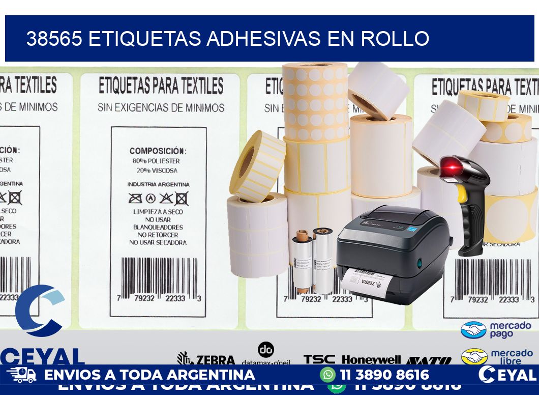 38565 etiquetas adhesivas en rollo